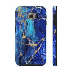 Blue Gold Marble Phone Case