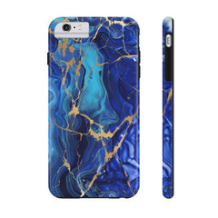 Blue Gold Marble Phone Case