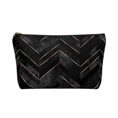 Black Grey Chevron Accessory Pouch