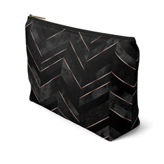 Black Grey Chevron Accessory Pouch