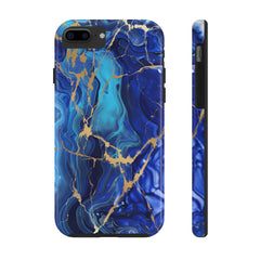 Blue Gold Marble Phone Case