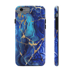 Blue Gold Marble Phone Case