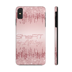 SheFIT by Liftology Pink Glitter Drip Phone Case