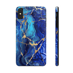 Blue Gold Marble Phone Case