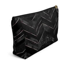 Black Grey Chevron Accessory Pouch