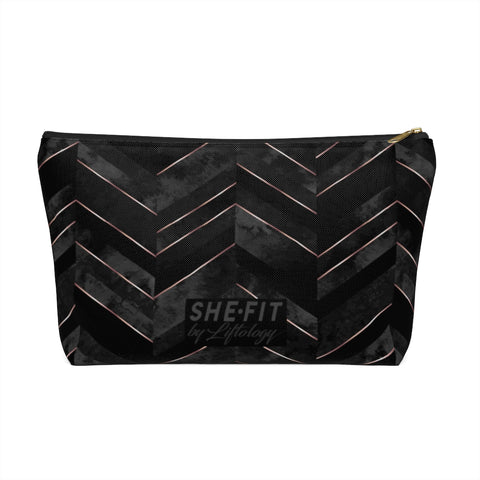 Black Grey Chevron Accessory Pouch