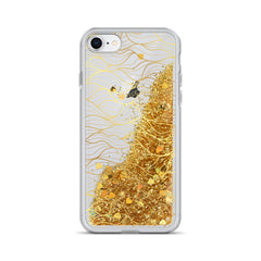 Gold Waves Liquid Glitter Phone Case