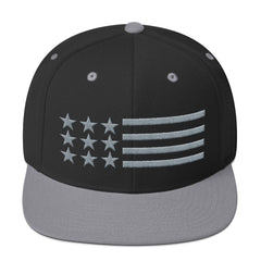 American Flag in Grey Snapback Hat