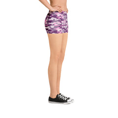Pink & Purple Camo Mid-Rise Shorts