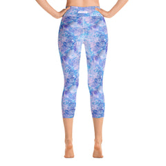 Lavender Blue Abstract High Rise Capris