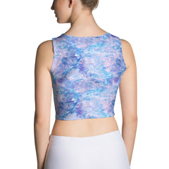Lavender Blue Abstract Fitted Crop Tank