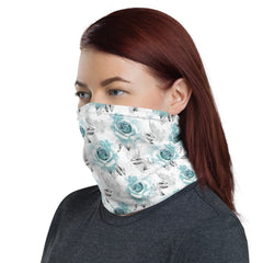 Teal Rose Neck Gaiter