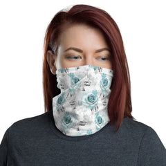 Teal Rose Neck Gaiter