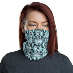 Teal Snakeskin Neck Gaiter