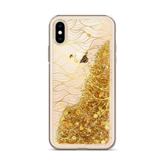 Gold Waves Liquid Glitter Phone Case