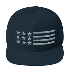 American Flag in Grey Snapback Hat