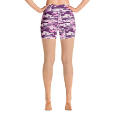 Pink & Purple Camo High-Rise Shorts