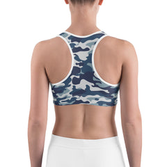 Blue Camo Sports bra