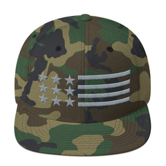 American Flag in Grey Snapback Hat