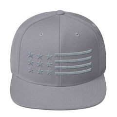 American Flag in Grey Snapback Hat