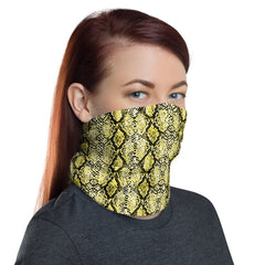 Yellow Snakeskin Neck Gaiter