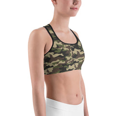 Green Camo Sports bra