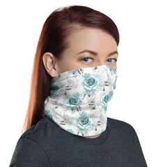 Teal Rose Neck Gaiter