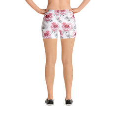 Red Rose Mid Rise Shorts