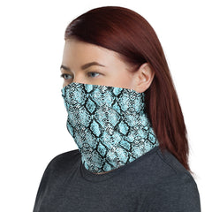 Teal Snakeskin Neck Gaiter