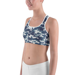 Blue Camo Sports bra