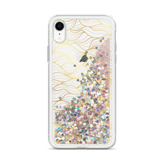 Gold Waves Liquid Glitter Phone Case